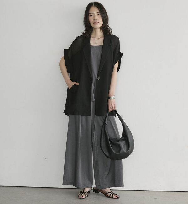Doux archives「異素材セットアップ」|ワンピース|CHARCOAL GRAY