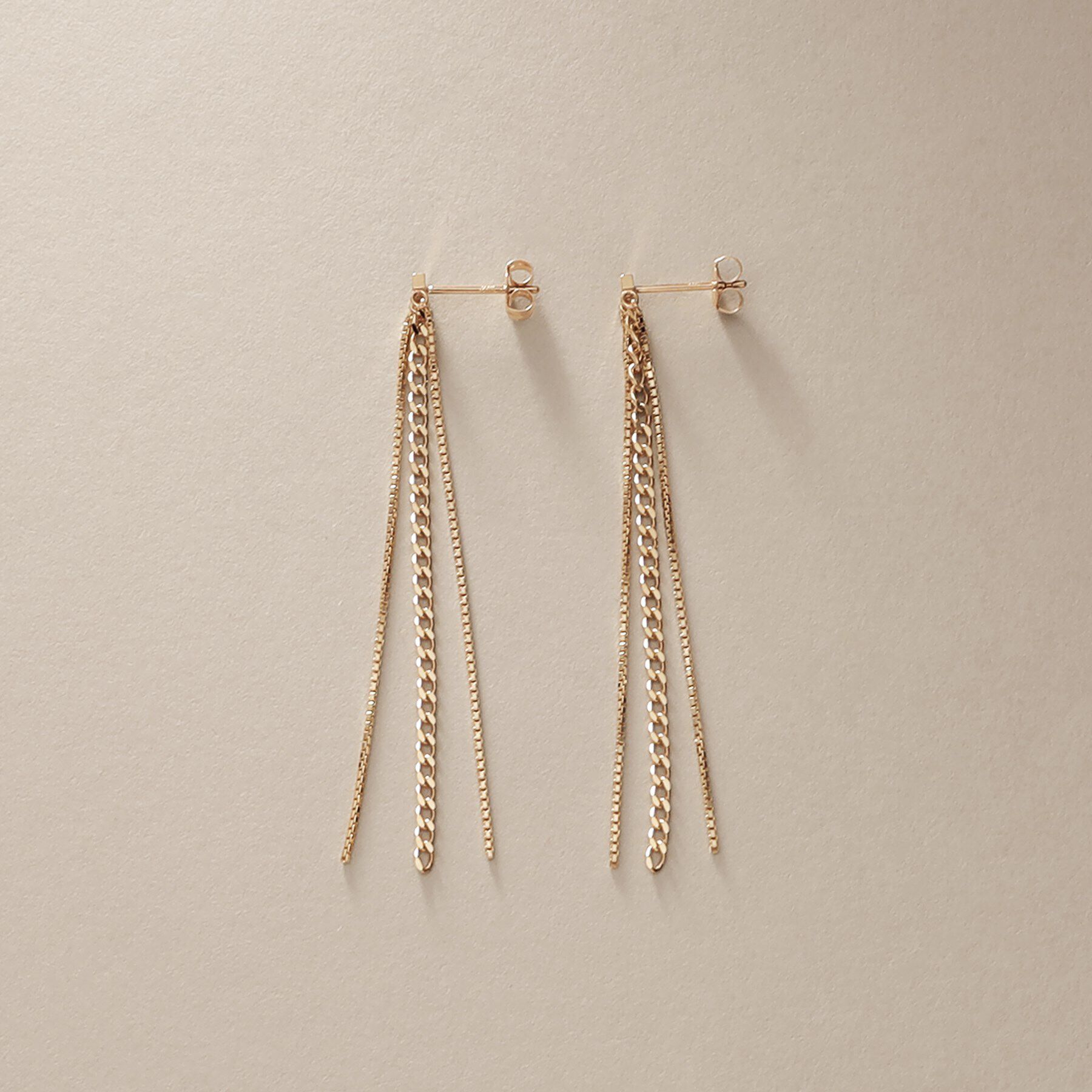 COCOSHNIK「K10キヘイ&times;ベネチアンチェーン スタッドピアス」|ピアス|