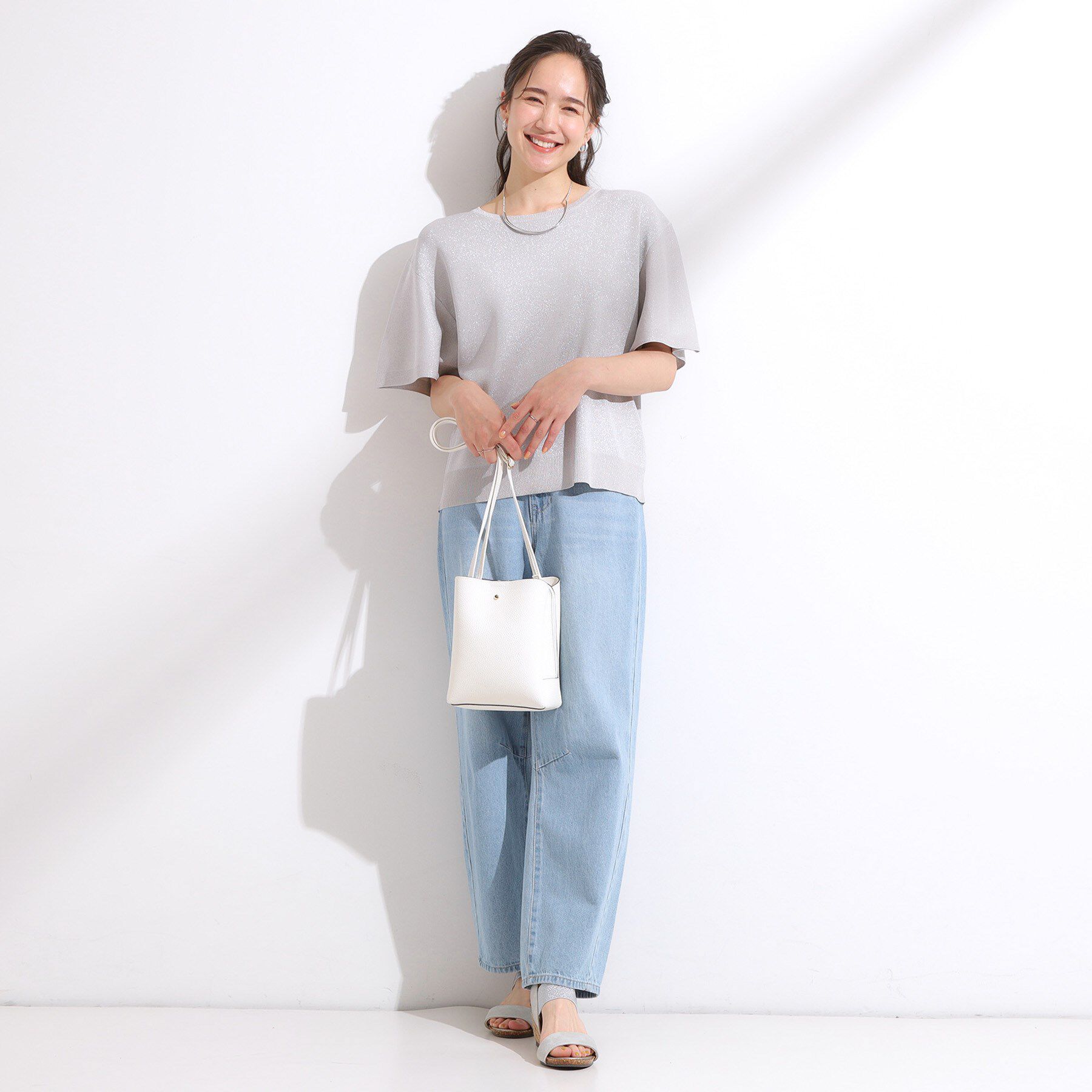 SHOO･LA･RUE「【S-LL】二の腕はカバーして魅せる フレアスリーブニット」|ニット・セーター|