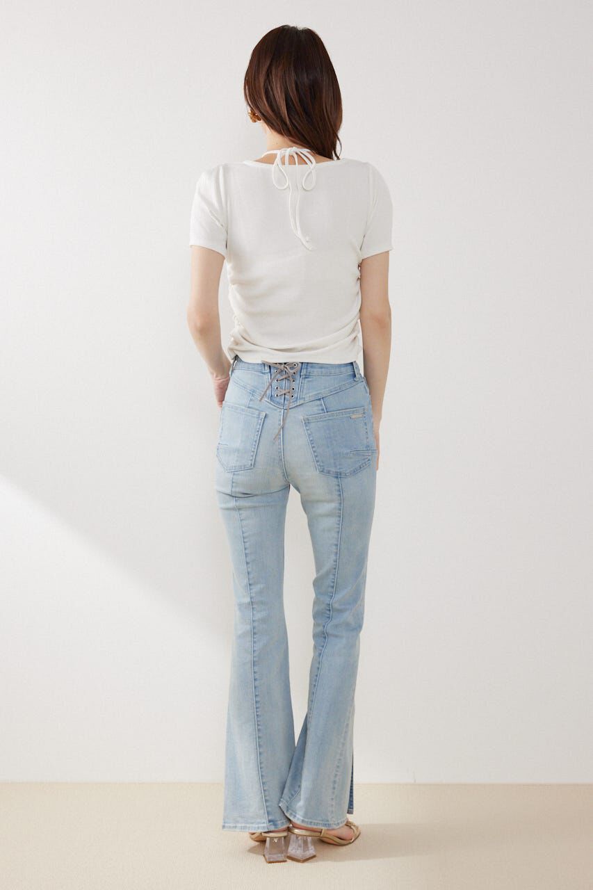 rienda「フロントギャザーカットトップス」|Tシャツ・カットソー|