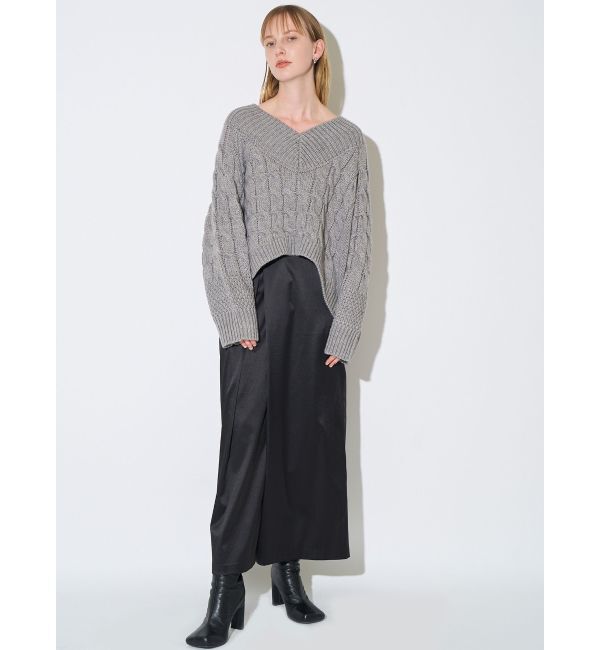 ELENDEEK「V-NECK CABLE KT」|ニット・セーター|