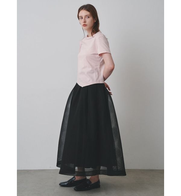 ELENDEEK「MESH BONDING FLARED SK」|スカート|