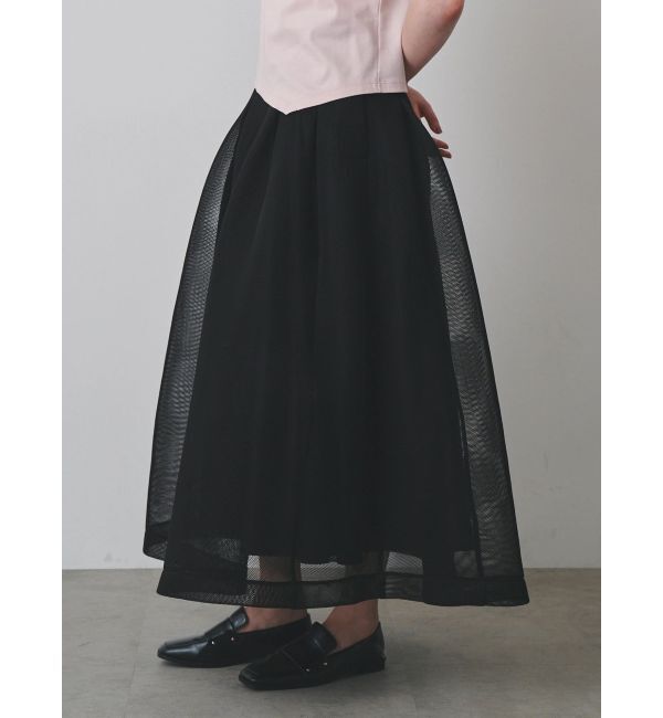 ELENDEEK「MESH BONDING FLARED SK」|スカート|