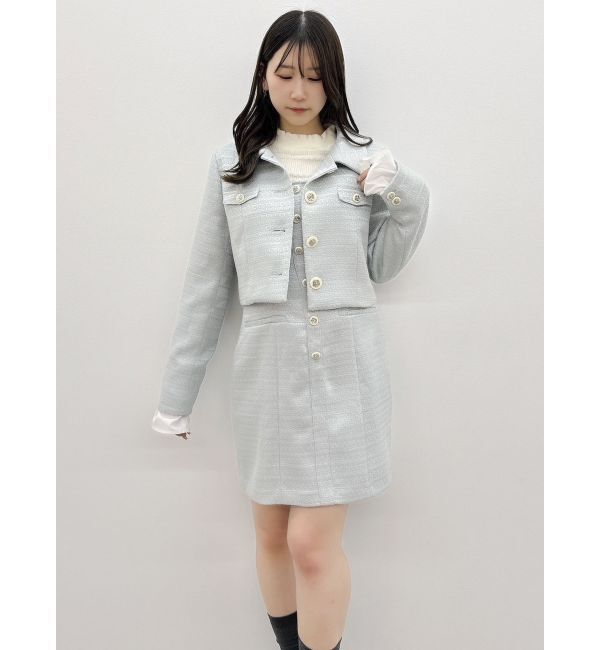 dazzlin「【セットアップ対応】レイヤードツイードミニキャミワンピース」|ワンピース|