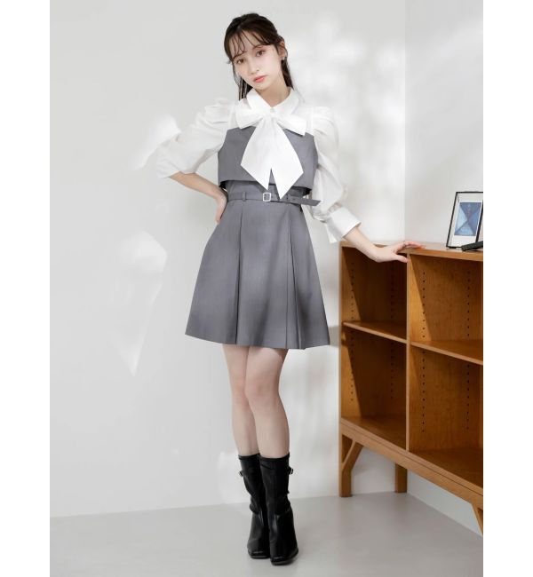dazzlin「2WAYボウタイレイヤードミニワンピース」|ワンピース|