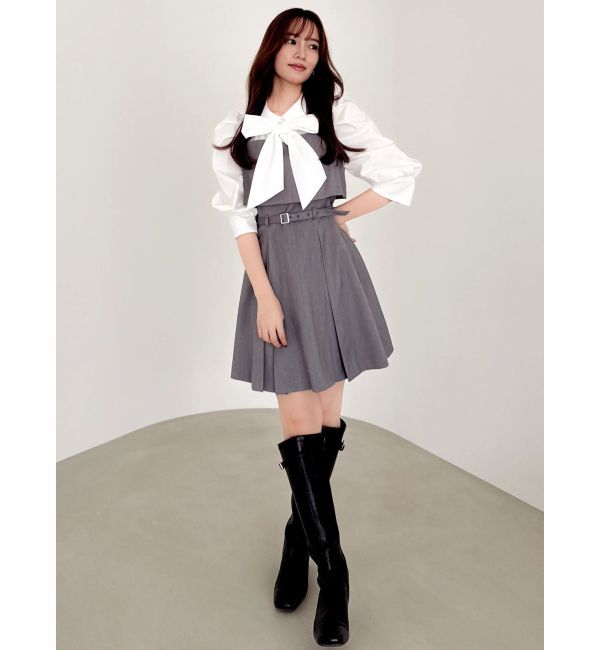 dazzlin「2WAYボウタイレイヤードミニワンピース」|ワンピース|