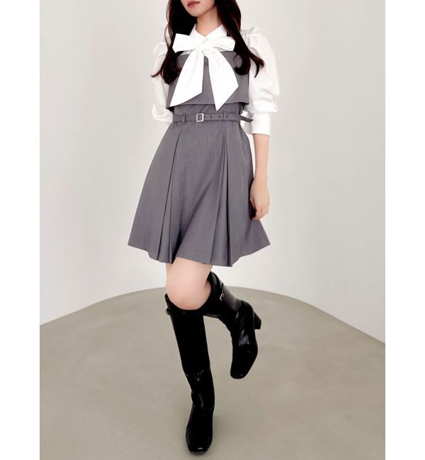 dazzlin「2WAYボウタイレイヤードミニワンピース」|ワンピース|