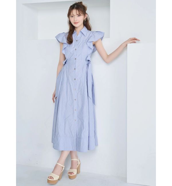 dazzlin「ステッチワークコルセットシャツワンピース」|ワンピース|
