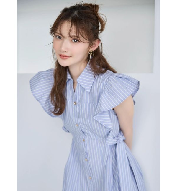 dazzlin「ステッチワークコルセットシャツワンピース」|ワンピース|