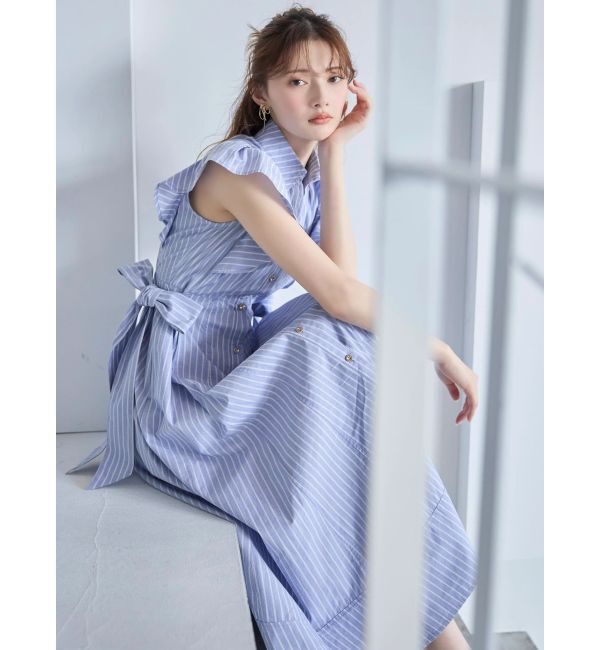 dazzlin「ステッチワークコルセットシャツワンピース」|ワンピース|