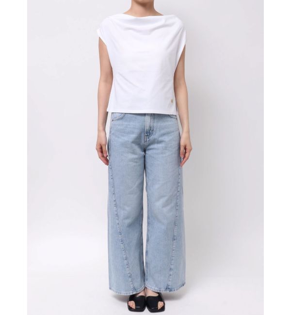 LAGUNAMOON「【接触冷感】オフショルドレープカットトップス」|Tシャツ・カットソー|