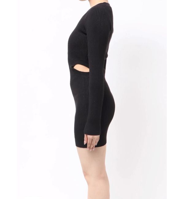 GYDA「LONG SLEEVE SIDE OPEN ニットミニワンピース」|ワンピース|