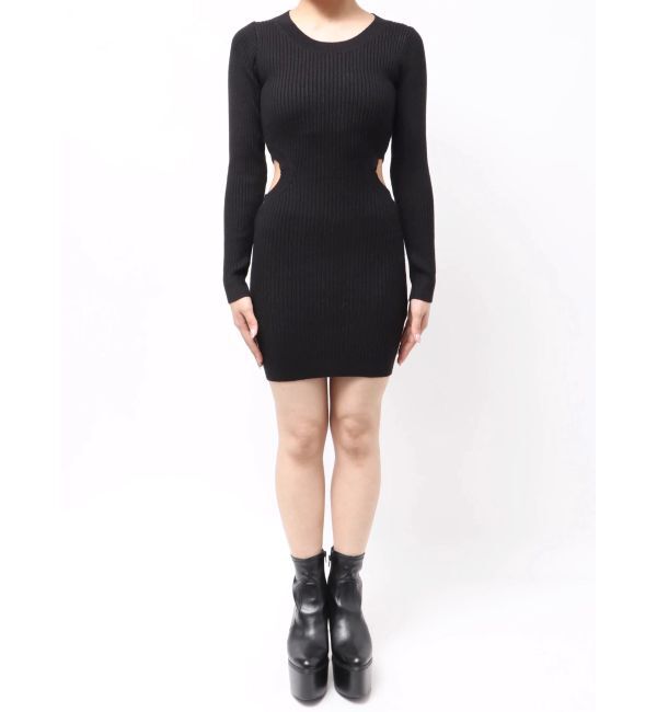 GYDA「LONG SLEEVE SIDE OPEN ニットミニワンピース」|ワンピース|