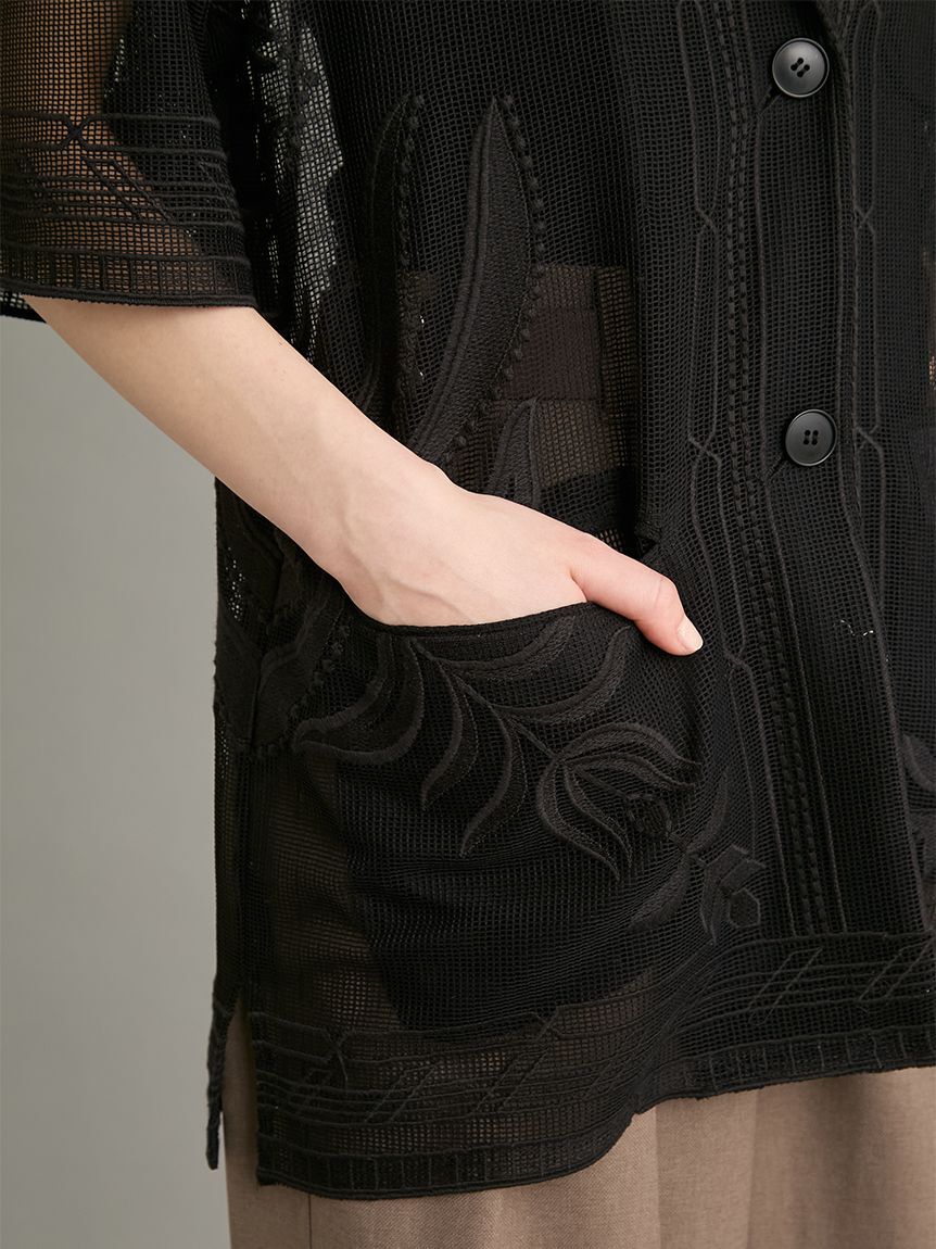Mila Owen「刺繍ライトジャケット」|テーラードジャケット|