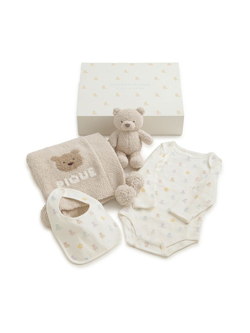 GELATO PIQUE KIDS & BABY「【ラッピング済み】【BABY】ベアブランケット&ぬいぐるみ&ボディースーツ&スタイ4点セット ギフトBOX」|その他ベビー用品|