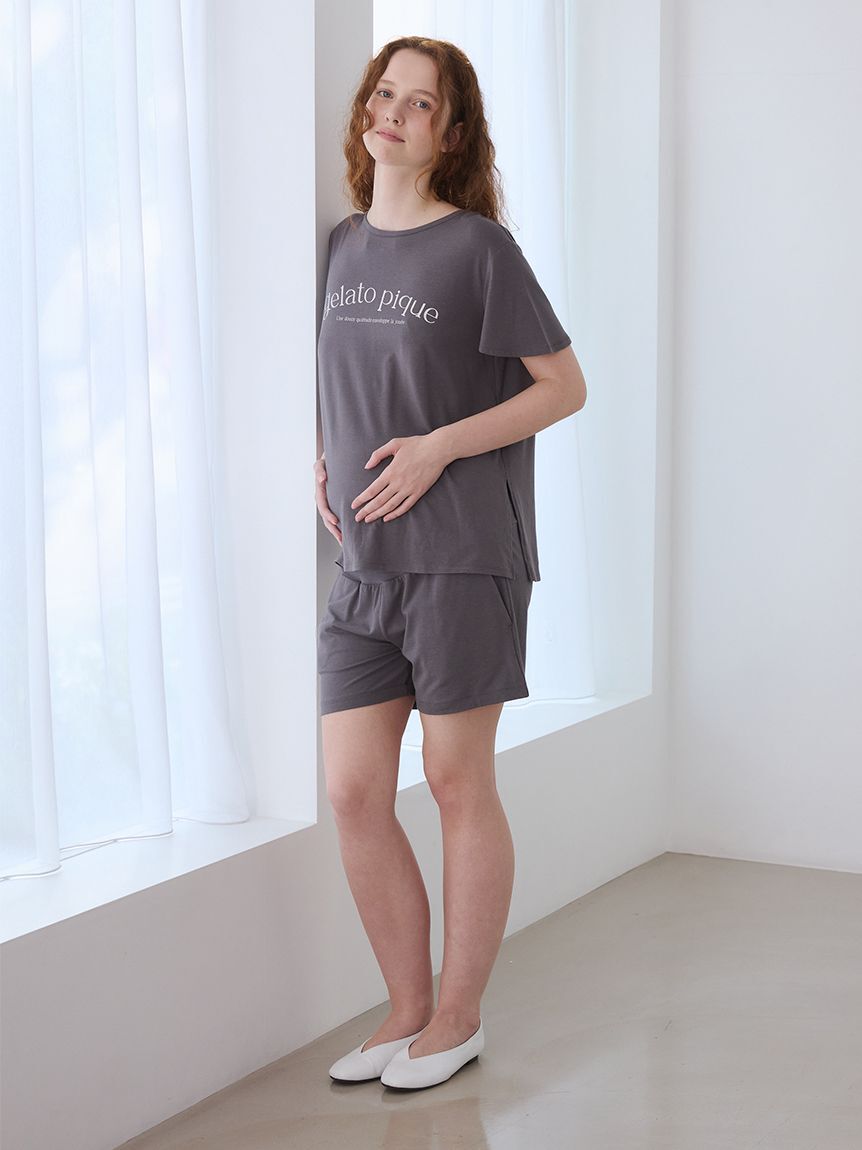 GELATO PIQUE KIDS & BABY「【抗菌防臭】マタニティレーヨンロゴショートパンツ」|マタニティ・ママグッズ|