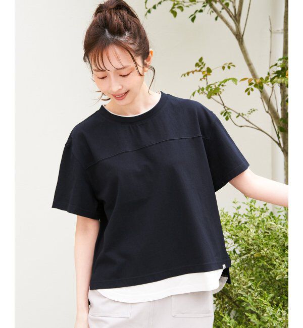 ikka「コットンUSA袖刺繍レイヤーTシャツ」|その他|