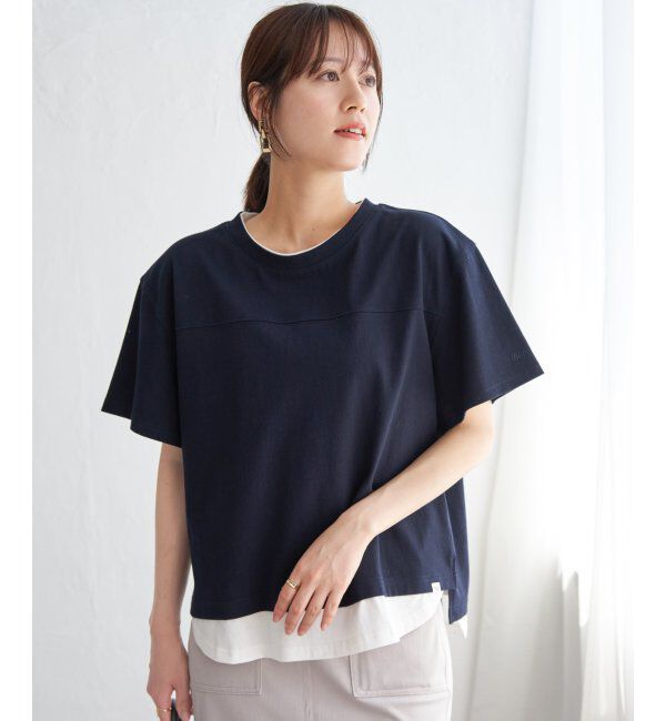 ikka「コットンUSA袖刺繍レイヤーTシャツ」|その他|