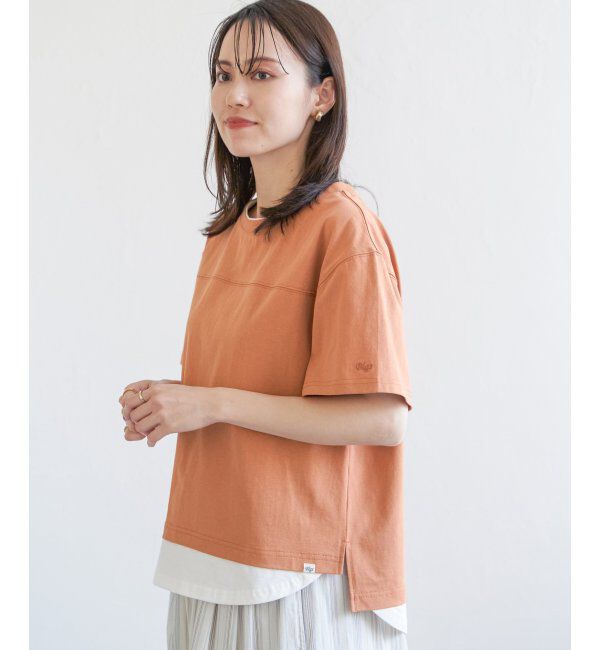 ikka「コットンUSA袖刺繍レイヤーTシャツ」|その他|