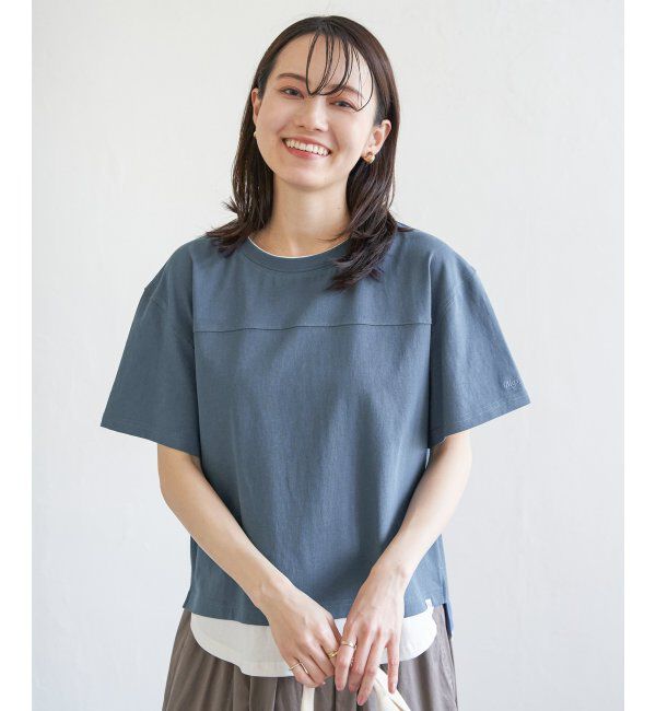 ikka「コットンUSA袖刺繍レイヤーTシャツ」|その他|