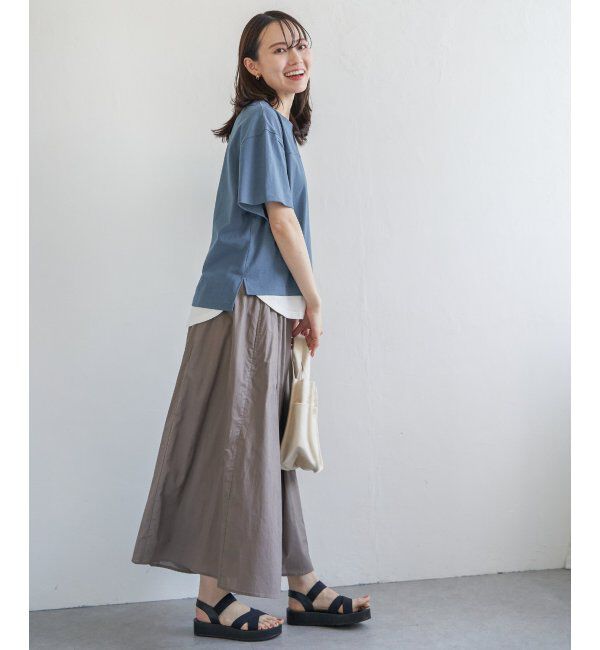 ikka「コットンUSA袖刺繍レイヤーTシャツ」|その他|