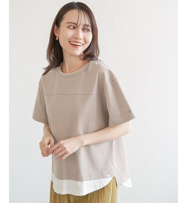 ikka「コットンUSA袖刺繍レイヤーTシャツ」|その他|