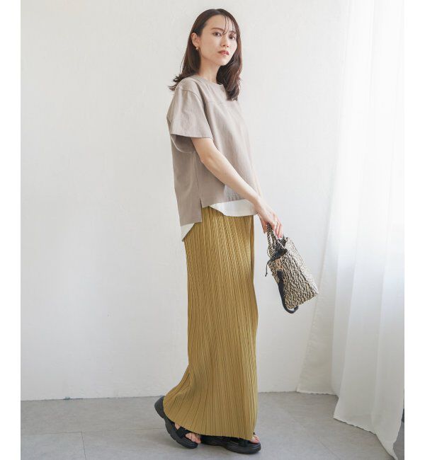 ikka「コットンUSA袖刺繍レイヤーTシャツ」|その他|