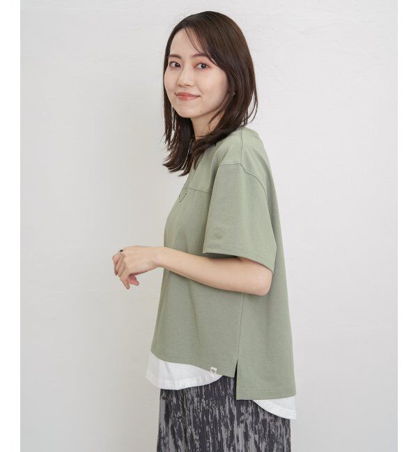 ikka「コットンUSA袖刺繍レイヤーTシャツ」|その他|