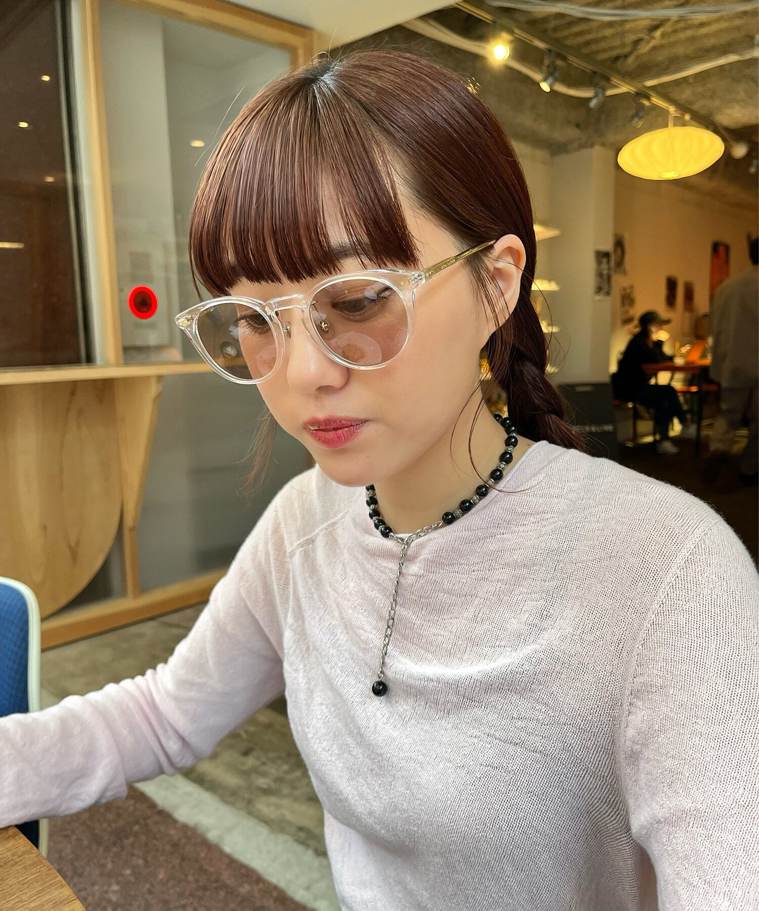  「ボストン型 サングラス | カラーレンズ 鼻パッド 紫外線防止 UVカット ユニセックス」|サングラス|クリア