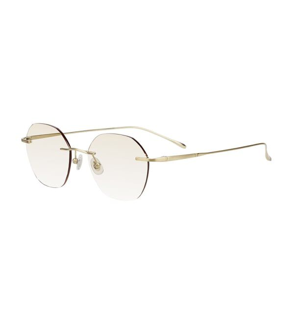  「SUNCUTGlasses/UV100%CUT リムレス サングラス | チタン [度無し専用] カラーレンズ 紫外線対策 UVカット」|サングラス|