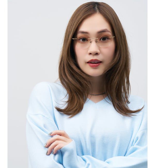  「SUNCUTGlasses/UV100%CUT リムレス サングラス | チタン [度無し専用] カラーレンズ 紫外線対策 UVカット」|サングラス|