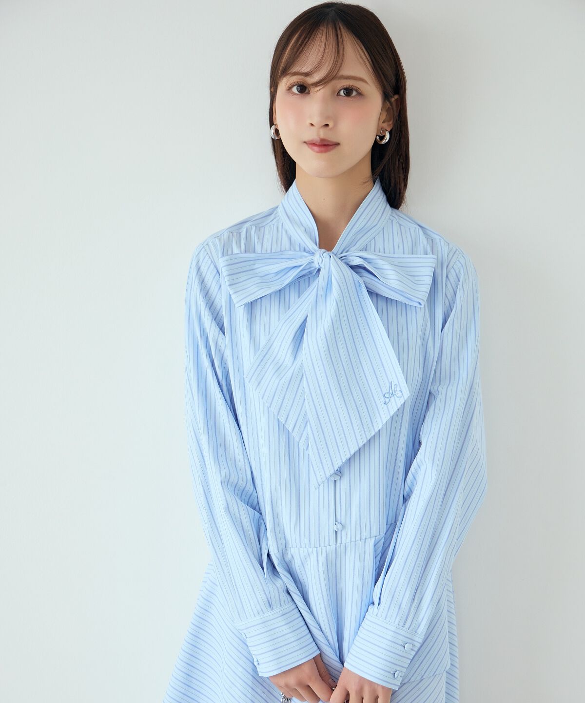 アンドクチュール「アシメストライプミニワンピース」|ワンピース|