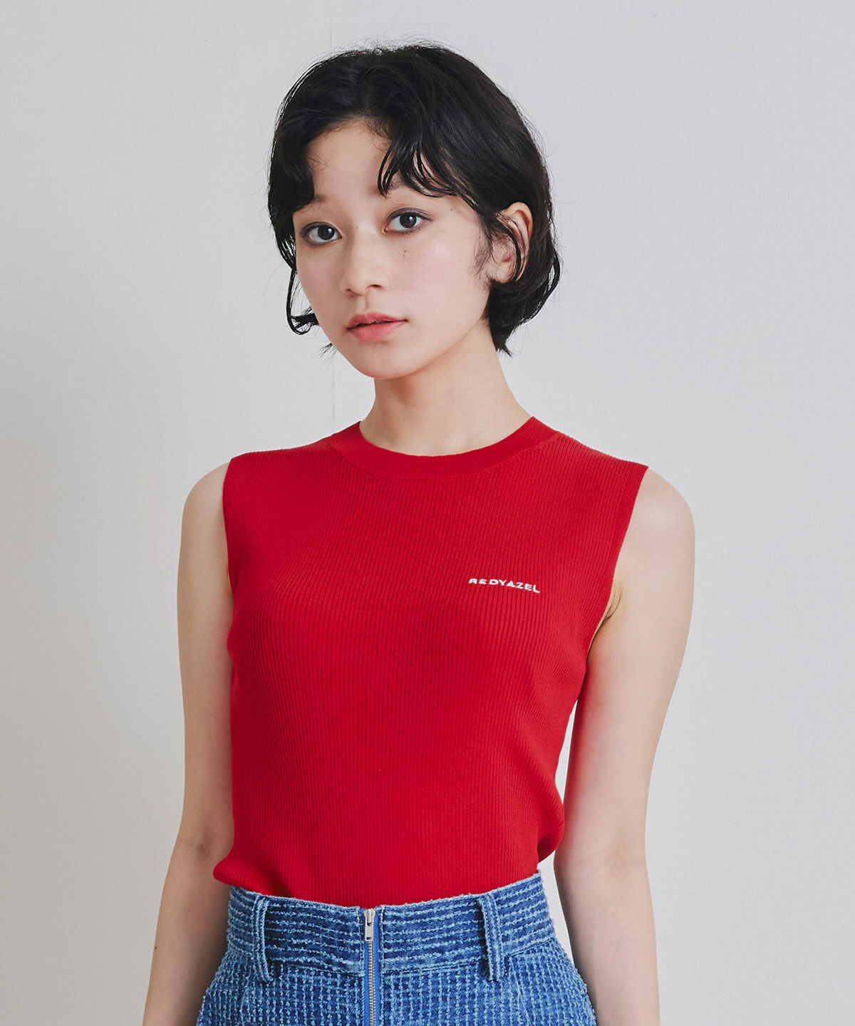 REDYAZEL「ロゴベーシックノースリーブニット」|Tシャツ・カットソー|
