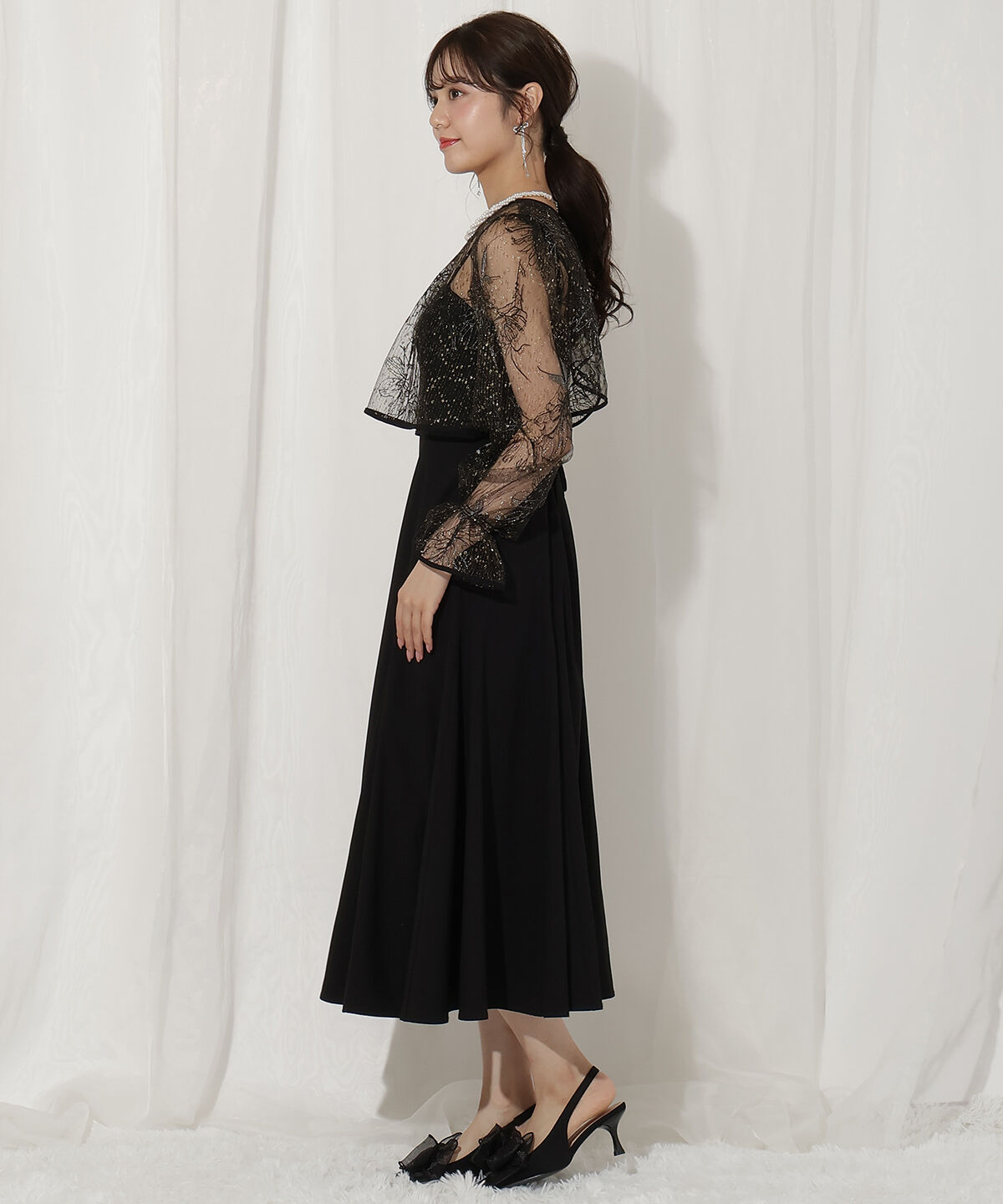 WILLSELECTION「バッククロスレースブラウス&times;レースアップワンピース」|ドレス|