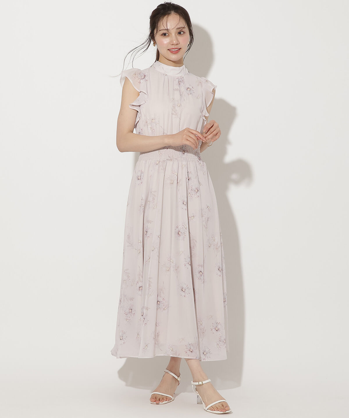WILLSELECTION「リボンネックマーガレットプリントワンピース」|ワンピース|