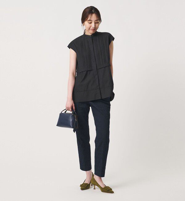 UNITED ARROWS「シルキー ピンタック フレンチスリーブ ブラウス ‐ウォッシャブル‐」|シャツ・ブラウス|