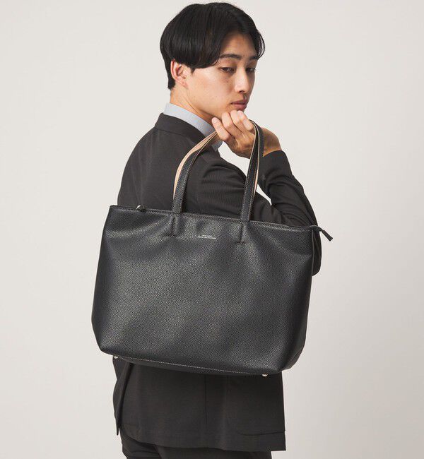 UNITED ARROWS green label relaxing「シボ レザーライク ジップ トート バッグ」|トートバッグ|