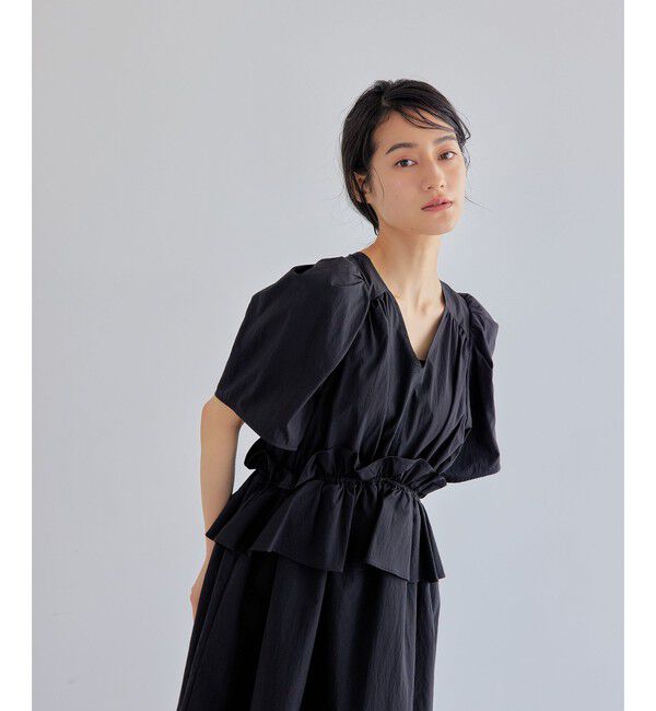 EMMEL REFINES「＜EMMEL REFINES＞EM ウエストフリル パフスリーブ ワンピース」|ワンピース|