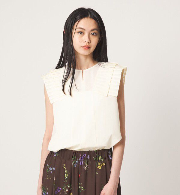 EMMEL REFINES「＜EMMEL REFINES＞EM MW カタプリーツ スキッパー ブラウス」|シャツ・ブラウス|OFF WHITE