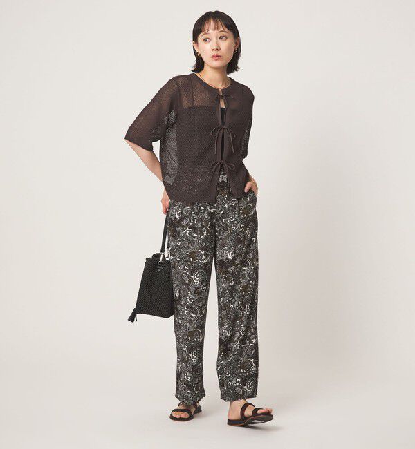UNITED ARROWS green label relaxing「メッシュ クルーネック リボン ショートスリーブ ニット」|ニット・セーター|
