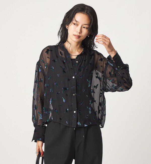 UNITED ARROWS green label relaxing「シアー フラワー シャツ」|シャツ・ブラウス|