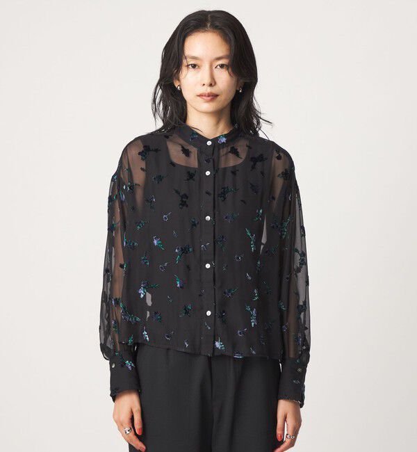 UNITED ARROWS green label relaxing「シアー フラワー シャツ」|シャツ・ブラウス|