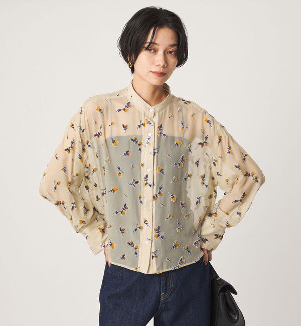 UNITED ARROWS green label relaxing「シアー フラワー シャツ」|シャツ・ブラウス|BEIGE