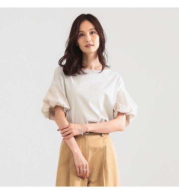 Demi-Luxe BEAMS 「タフタ バルーンスリーブ プルオーバー」|Tシャツ・カットソー|