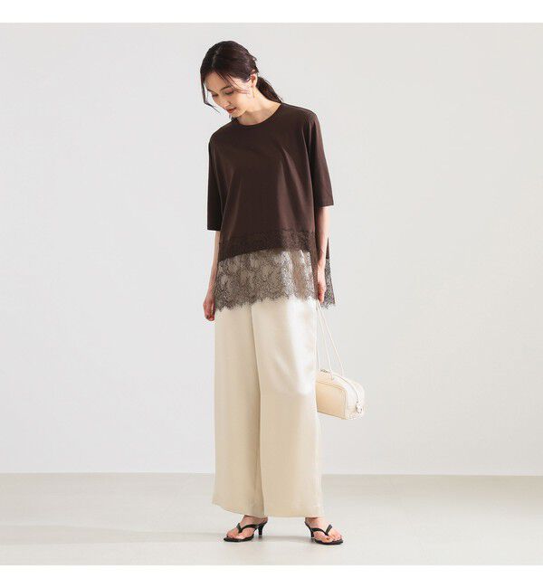 Demi-Luxe BEAMS 「レース 切り替え Tシャツ」|Tシャツ・カットソー|