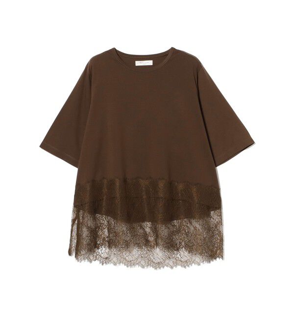 Demi-Luxe BEAMS 「レース 切り替え Tシャツ」|Tシャツ・カットソー|