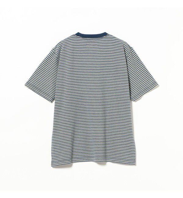 BEAMS PLUS「BEAMS PLUS｜Pocket Tee Indigo Stripe｜ポケットT｜大人カジュアル」|Tシャツ・カットソー|