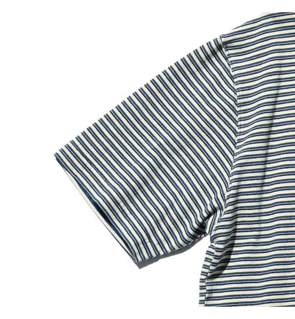 BEAMS PLUS「BEAMS PLUS｜Pocket Tee Indigo Stripe｜ポケットT｜大人カジュアル」|Tシャツ・カットソー|