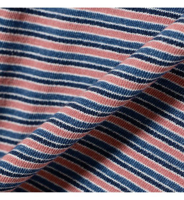 BEAMS PLUS「BEAMS PLUS｜Pocket Tee Indigo Stripe｜ポケットT｜大人カジュアル」|Tシャツ・カットソー|