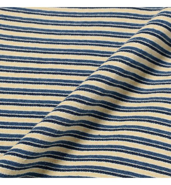 BEAMS PLUS「BEAMS PLUS｜Pocket Tee Indigo Stripe｜ポケットT｜大人カジュアル」|Tシャツ・カットソー|